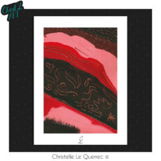 Abstrait rouge carte illustrée Christ'L art Christelle Le Querrec