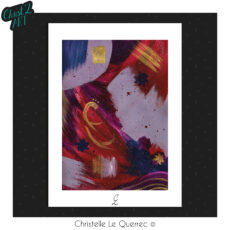 Abstrait violet carte illustrée Christ'L art Christelle Le Querrec