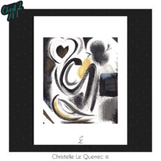 Abstrait gris carte illustrée Christ'L art Christelle Le Querrec