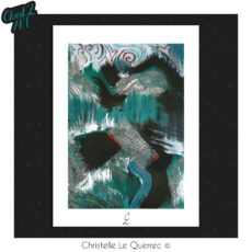 Abstrait vert carte illustrée Christ'L art Christelle Le Querrec
