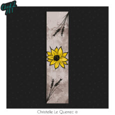 Fleur marque-page illustré Christ'L art Christelle Le Querrec