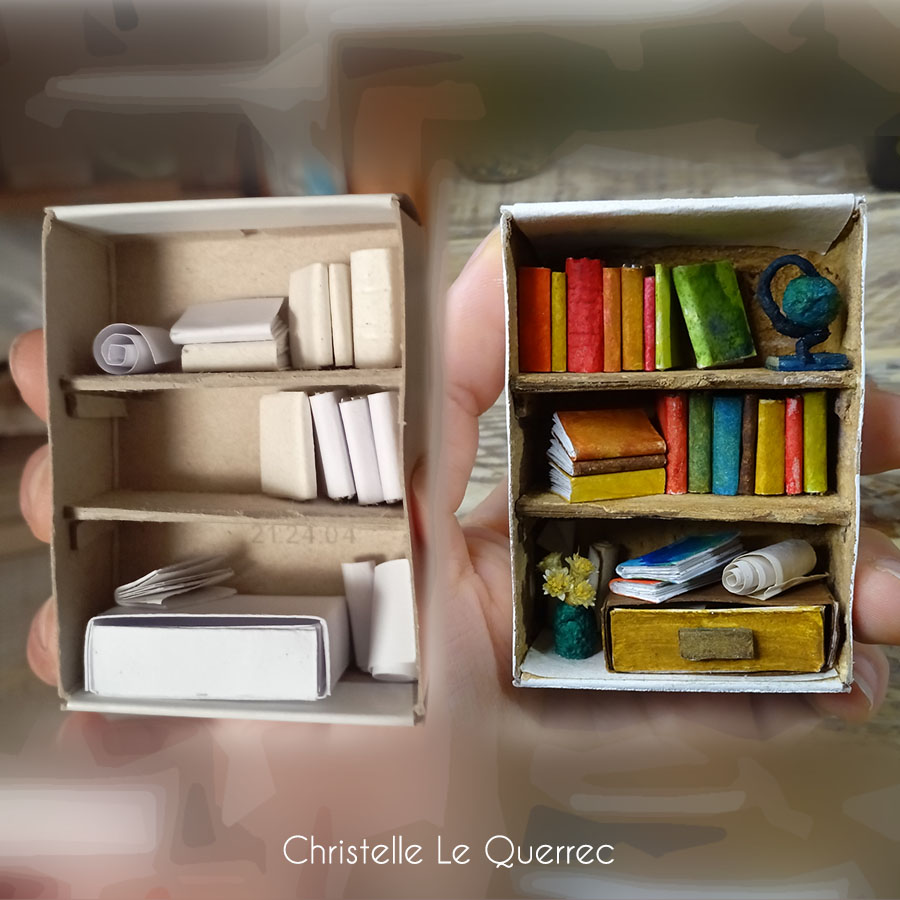 Bibliothèque miniature - processus de création